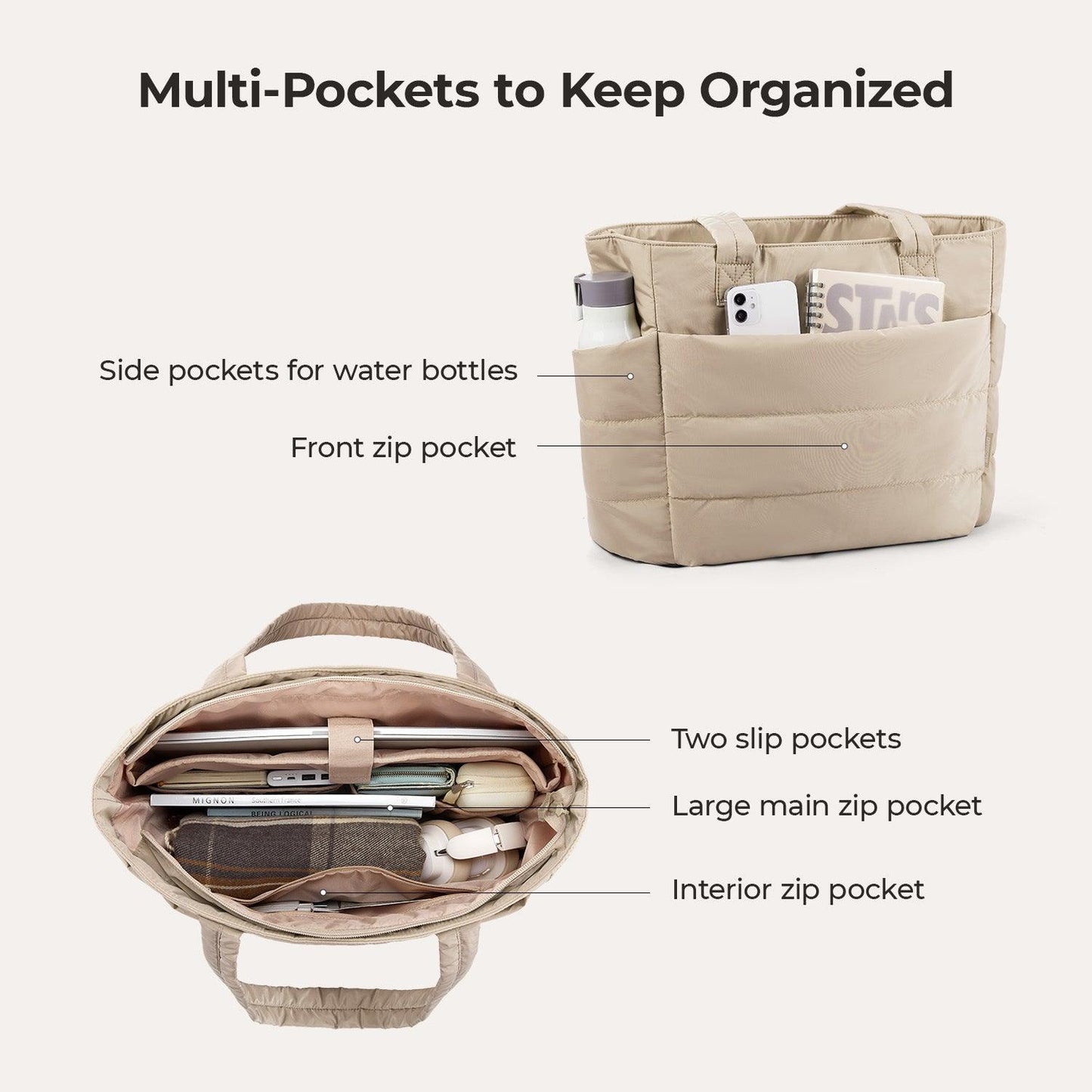 BAGSMART Puffy tote bag