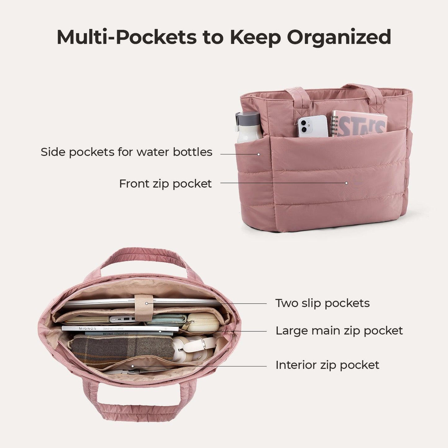 BAGSMART Puffy tote bag